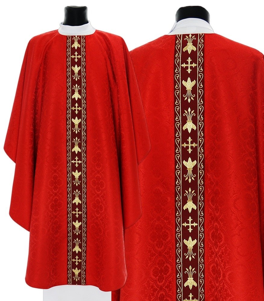 Gothic chasuble G660C25 Red \ Unlined | Liturgical vestments ...