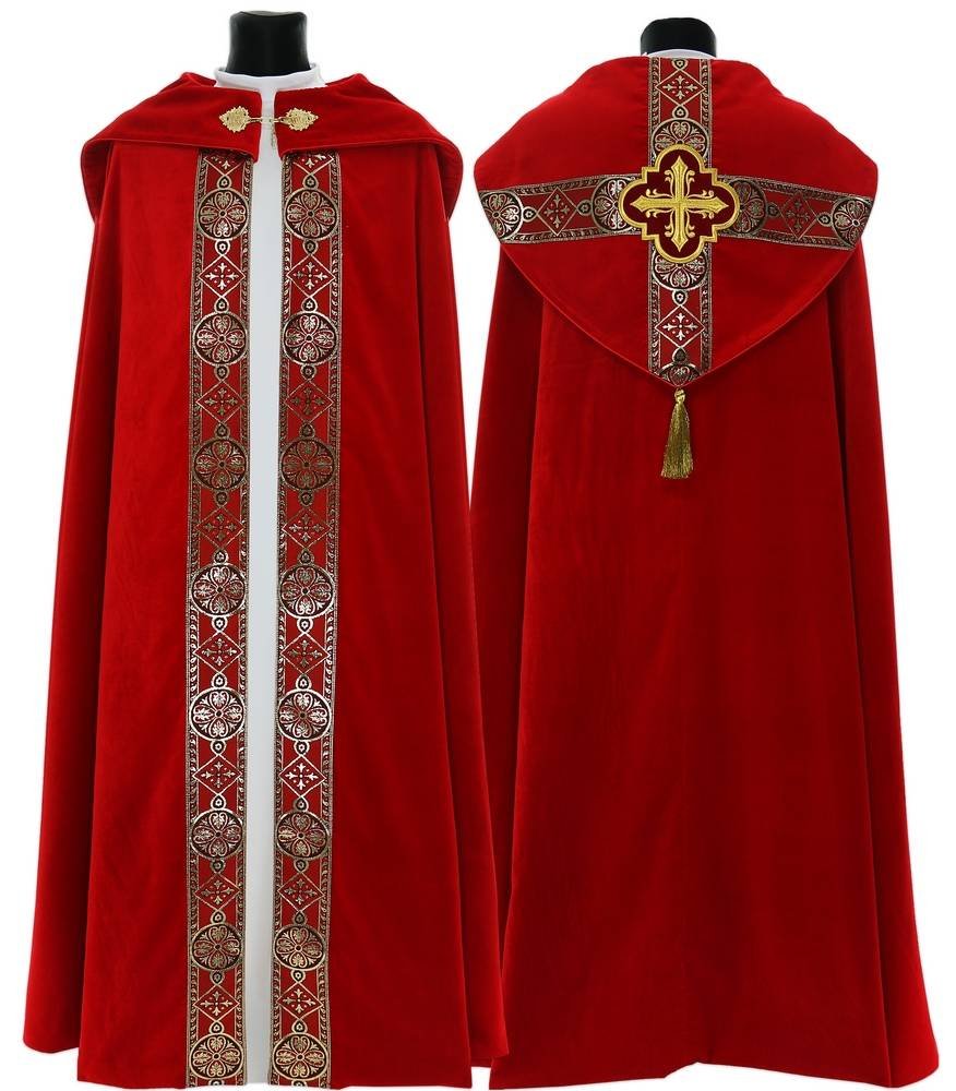 Gothic cope K113ACAp Red \ With lining | Liturgical vestments \ Copes ...