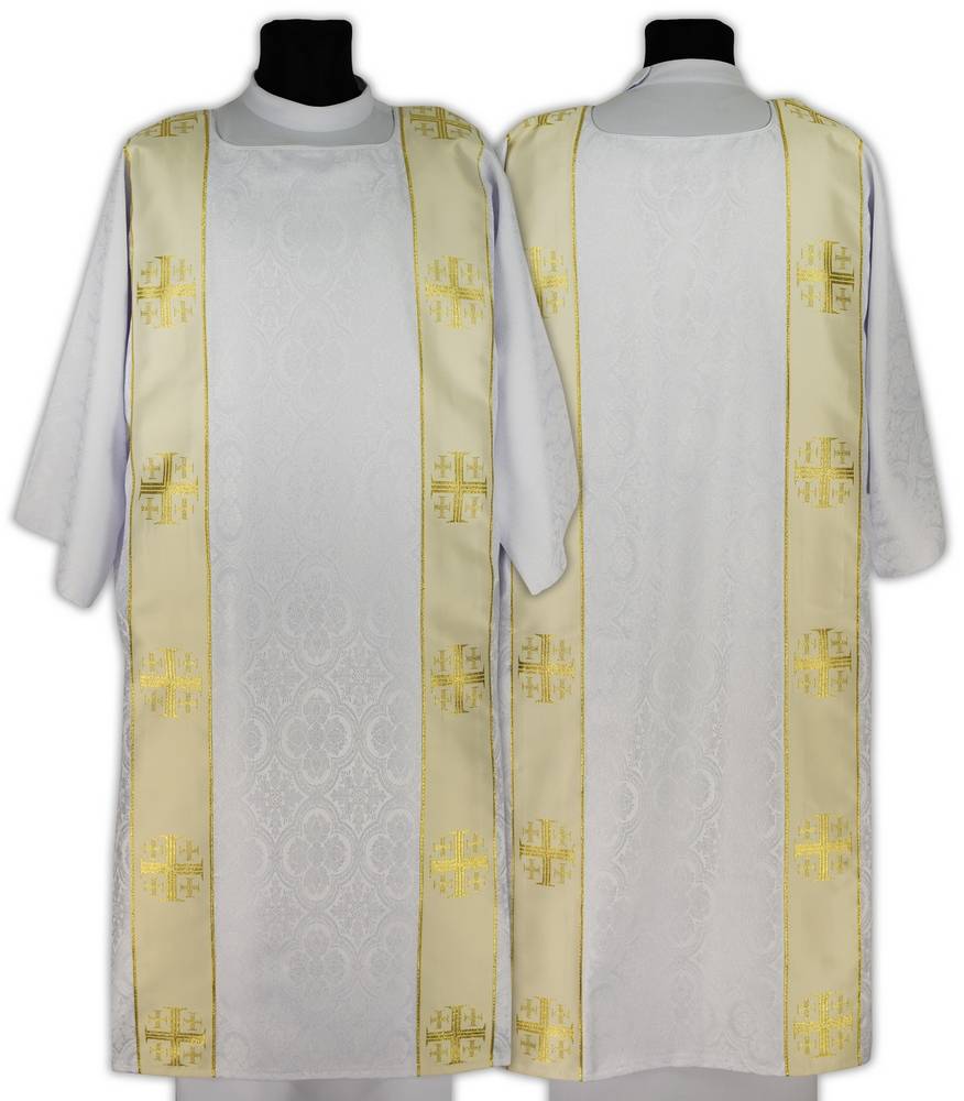 Gothic dalmatic D103B25 White \ With lining | Liturgical vestments ...