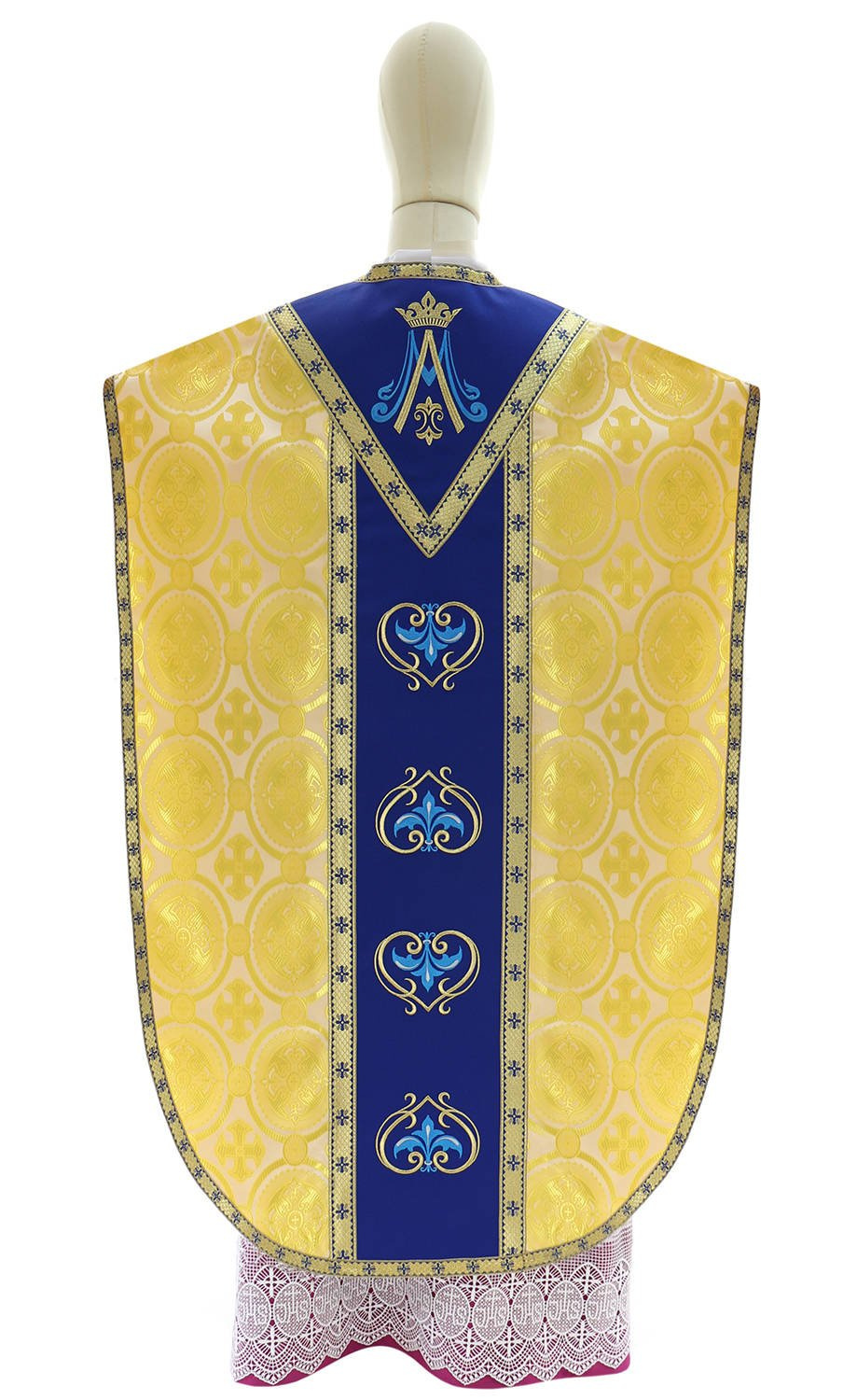 Marian St. Philip Neri chasuble F766KN8 Cream/blue Liturgical