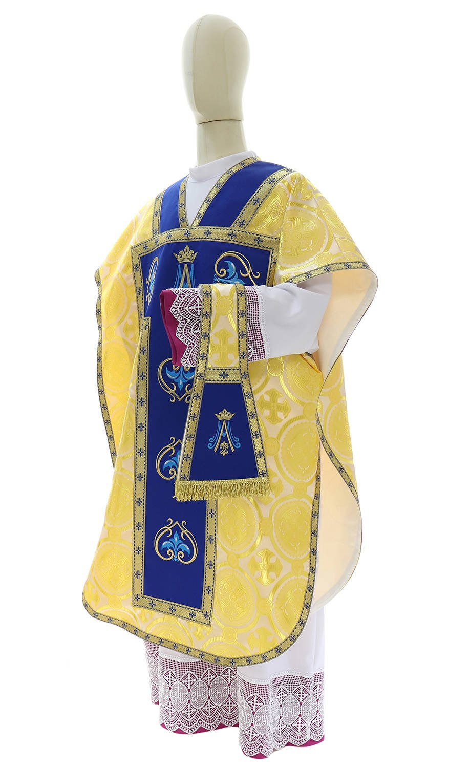 Marian St. Philip Neri chasuble F766KN8 Cream/blue Liturgical