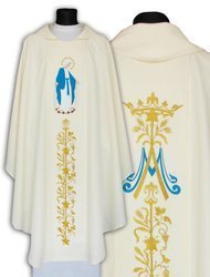 Chasuble gothique mariale "Notre-Dame Médiatrice de Toutes Grâces" 629K