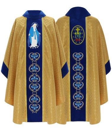 Chasuble gothique mariale "Notre-Dame Médiatrice de Toutes Grâces" 449AGN61g