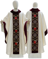 Gothic chasuble "Heart of Jesus, Mary, Joseph" 908AKC25g