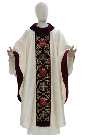 Gothic chasuble "Heart of Jesus, Mary, Joseph" 908AKC25g