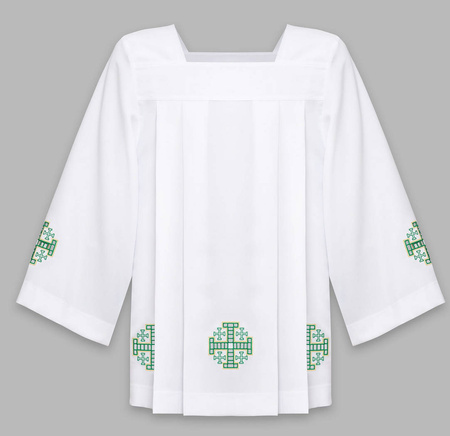 Surplice with green Jerusalem Crosses K4Z