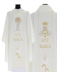 Casulla gótica mariana "Nuestra Señora de Fátima" 728Kg