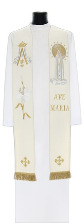 Étole gothique mariale "Notre-Dame de Fátima" SH728Kf