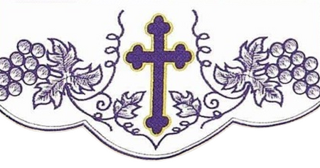 Toalha de altar com decoração apenas nas laterais AC3271824