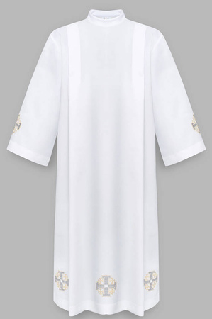 Alb with gold Jerusalem Crosses A4G
