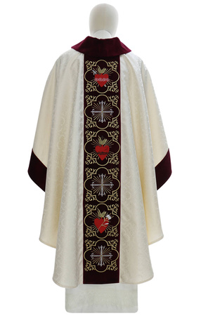 Gothic chasuble "Heart of Jesus, Mary, Joseph" 908AKC25g