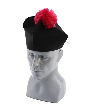 Schwarz birett mit 3 Hörnern B3